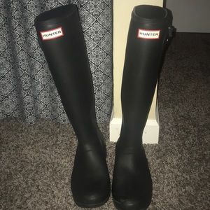 Hunter Matte Black Tall Rain Boots